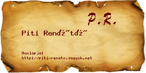 Piti Renátó névjegykártya