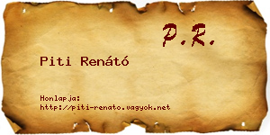 Piti Renátó névjegykártya